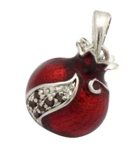 Gold Filled Rodium Pomegranate Garnet Drop Pendant